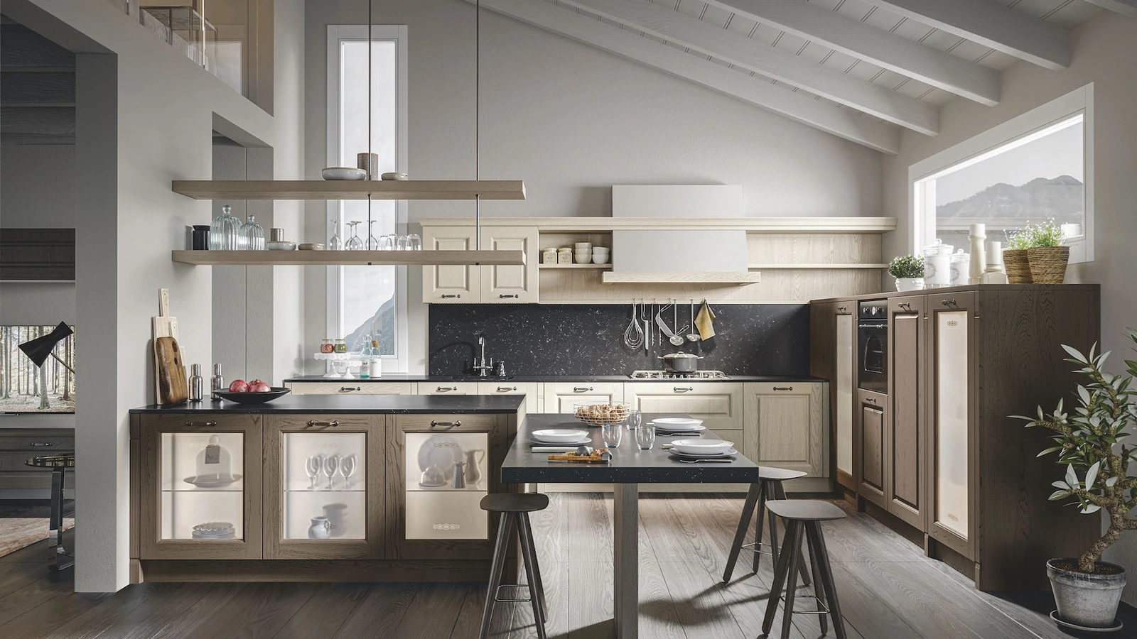 Cucina Classica Contea con penisola di Home Cucine