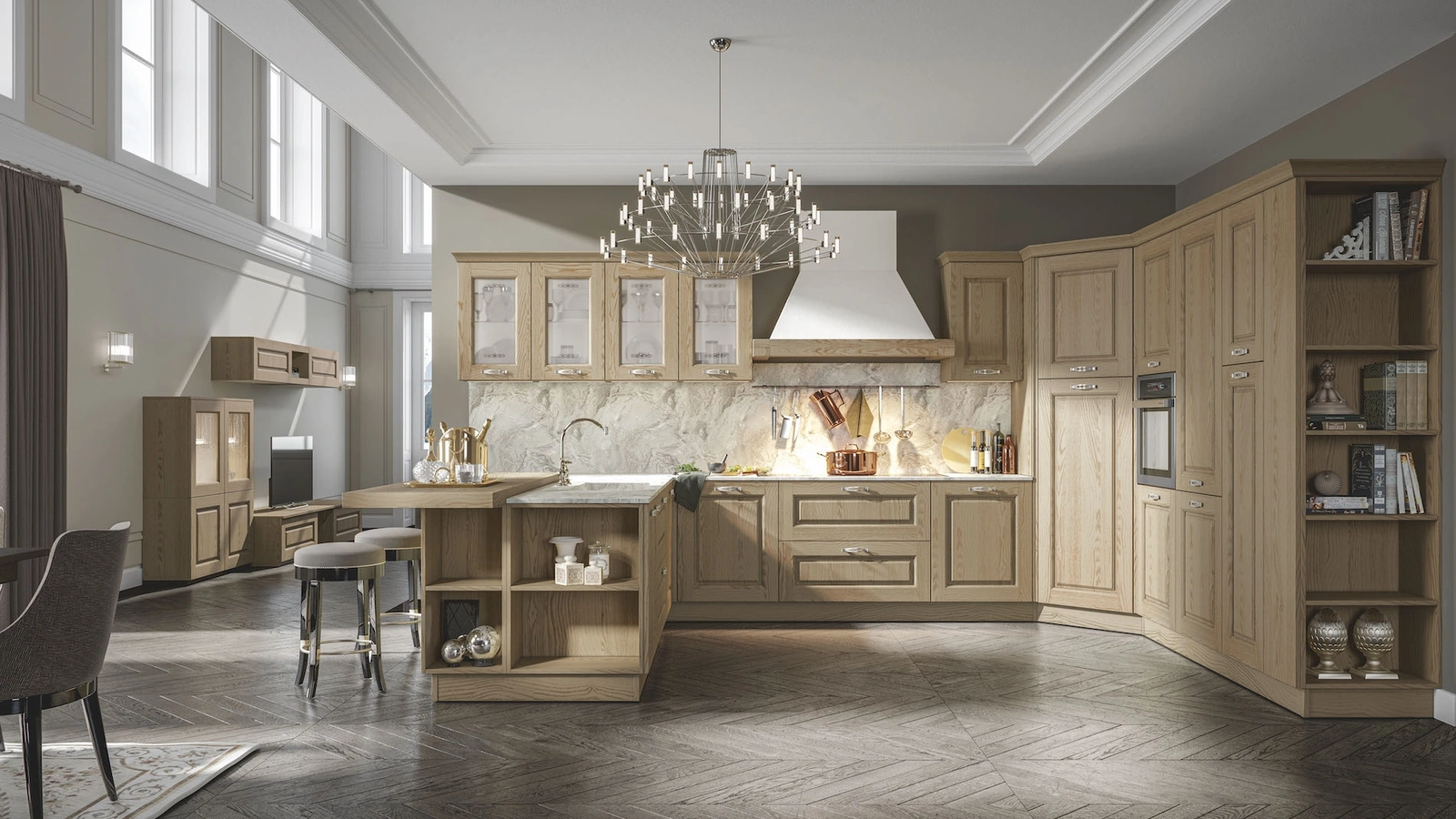 Cucina Classica Contea con penisola di Home Cucine