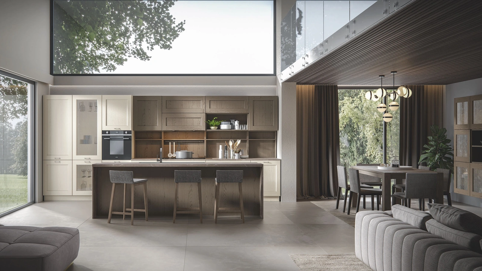 Cucina Classica in frassino Olimpia con isola di Home Cucine