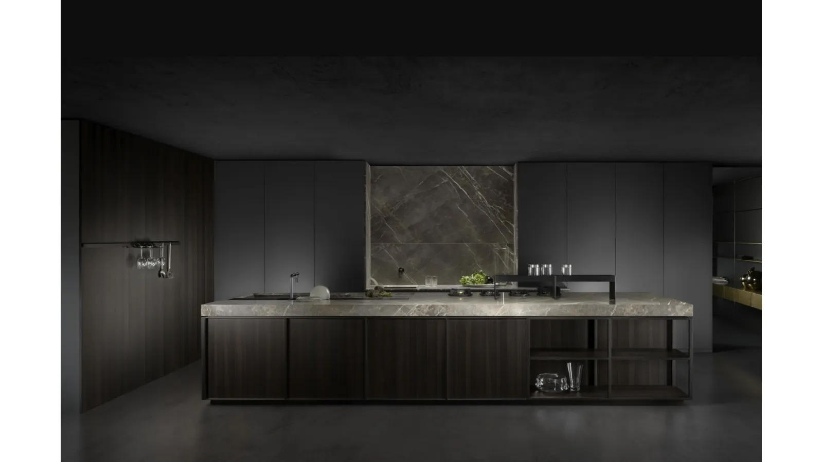 Cucina Design con isola Kuadra 01 di Key Cucine