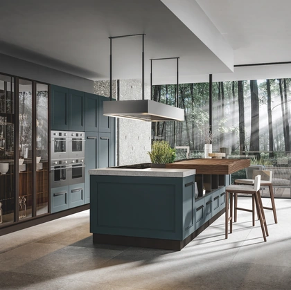Cucina Moderna Boston con isola in laccato opaco di Home Cucine