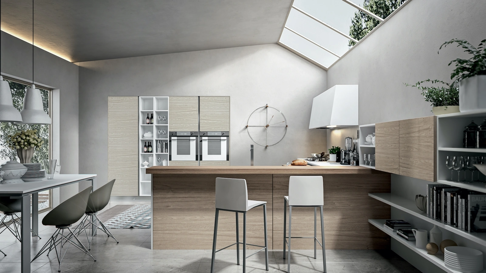 Cucina Moderna Cartesia con penisola di Home Cucine