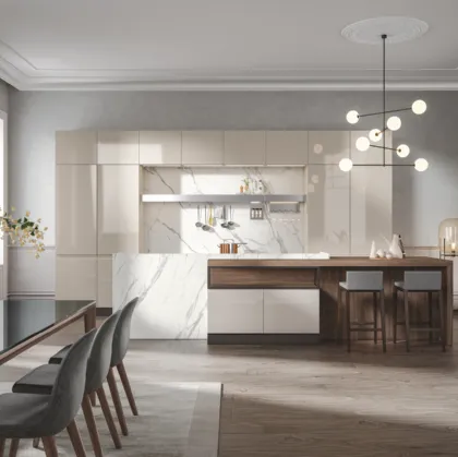 Cucina Moderna con isola Era con isola in PVC laccato opaco di Home Cucine