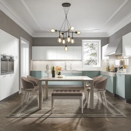 Cucina Moderna Era angolare in PVC laccato lucido e opaco di Home Cucine