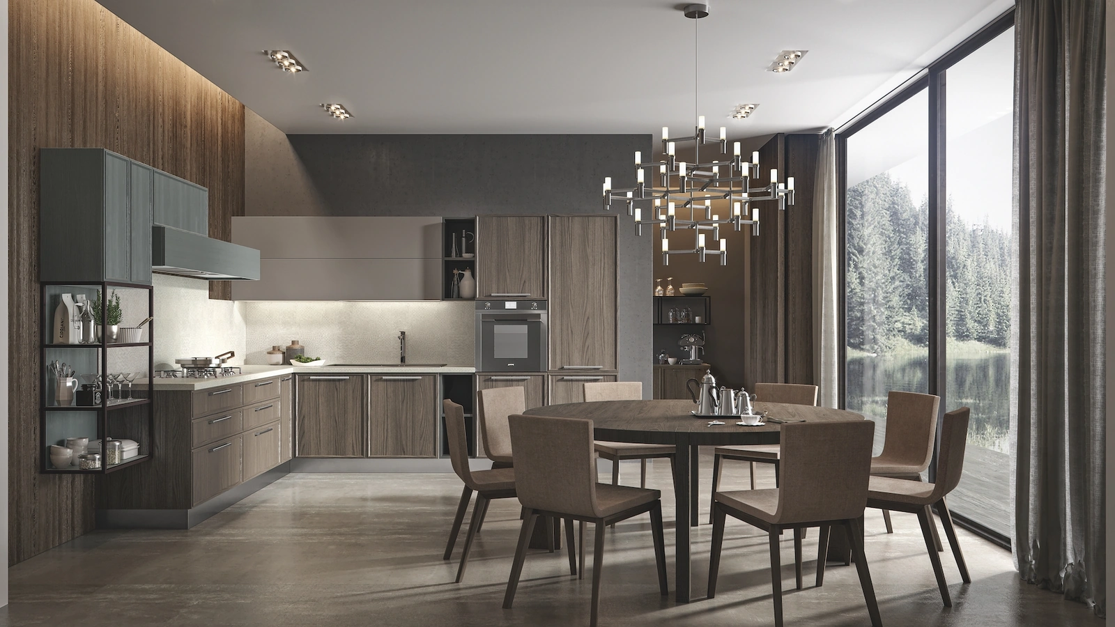 Cucina Moderna in frassino Etica + Estetica angolare di Home Cucine