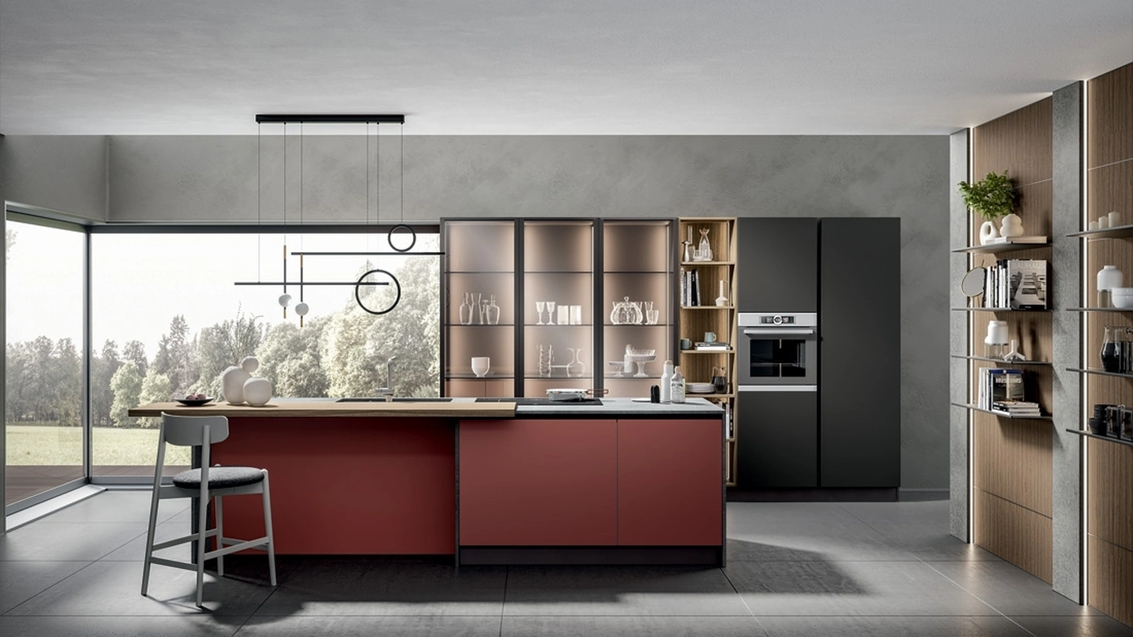Cucina Moderna Mela con isola di Home Cucine