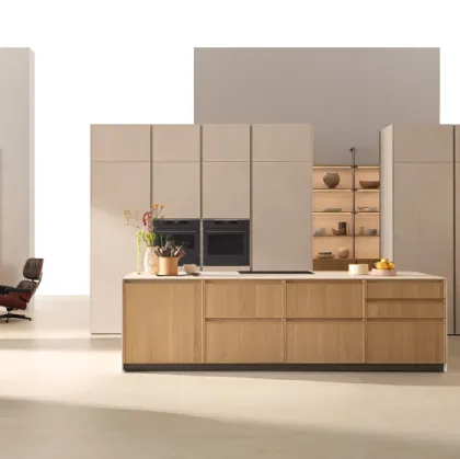 Cucina Moderna con isola Sakura 01 in Rovere Ikebana di Veneta Cucine