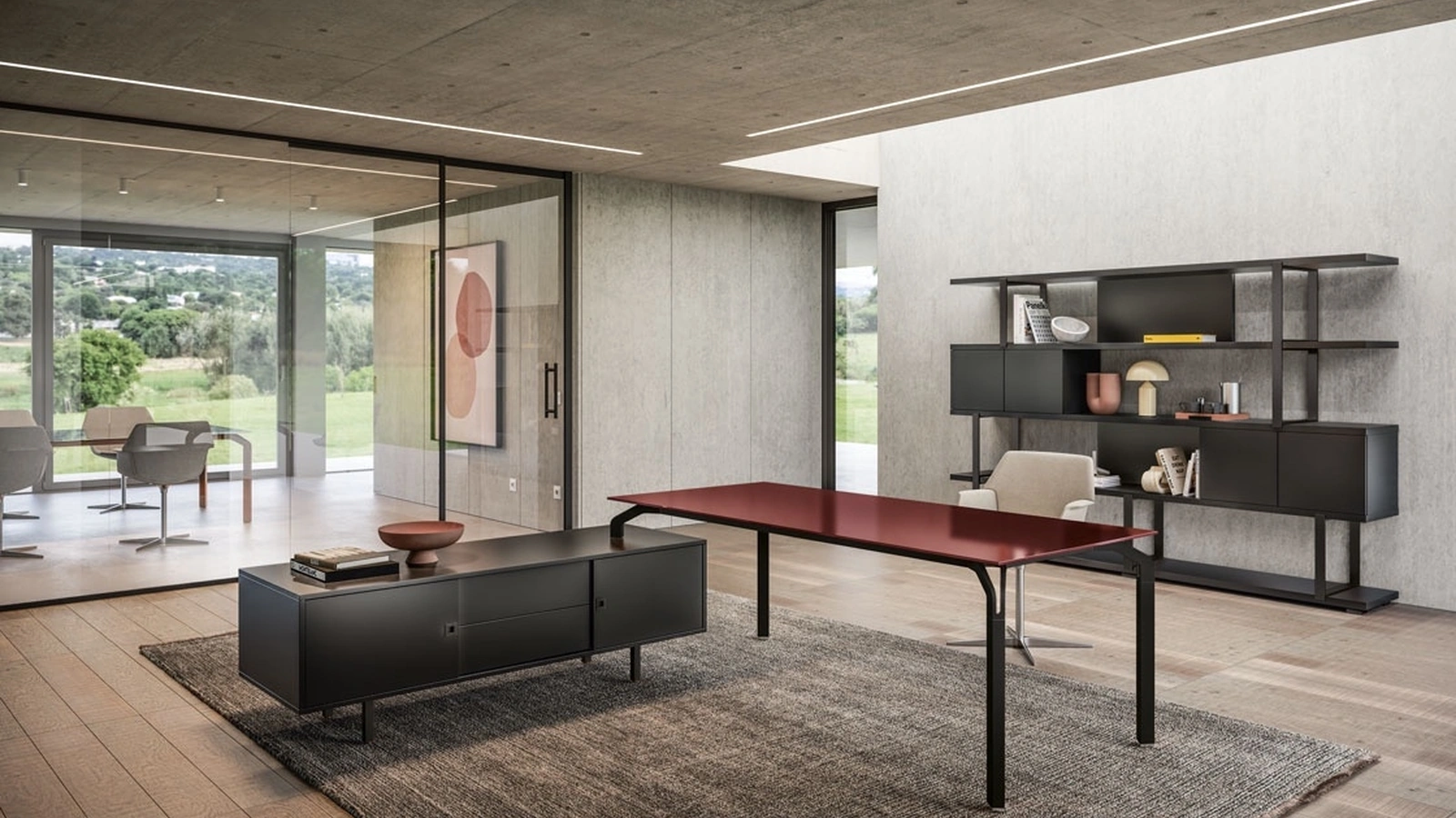 Scrivania Direzionale Yoga Vetro Laccato di About Office