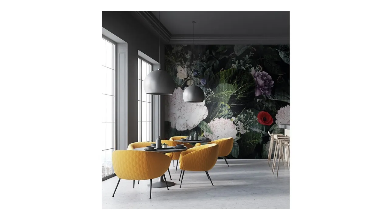 Carta da parati con gigantografie di fiori Giardino di Adriani e Rossi