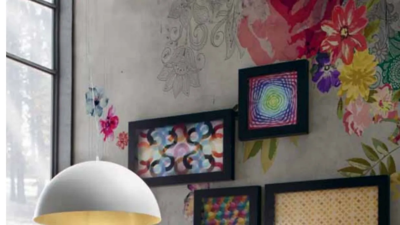 Carta da parati con grandi fiori colorati Ken di Adriani e Rossi