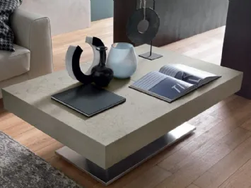 Tavolino trasformabile con top effetto malta Ares Mega di Altacom