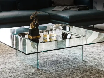 Tavolino in cristallo trasparente curvato Carrè di Cattelan Italia