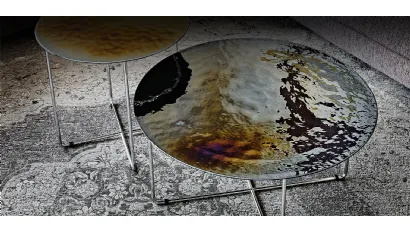 Tavolino con piano in vetro di Murano Vinyl di Cattelan Italia