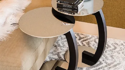 Tavolino con piano in acciaio inox lucido Zen di Cattelan Italia