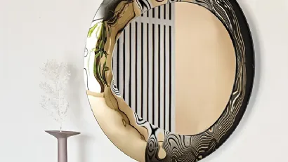 Specchio da parete tutto in cristallo specchiato fumé o specchiato bronzo Cosmos di Cattelan Italia