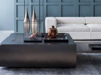 Tavolino in laccato goldenblack Double di Adriani e Rossi