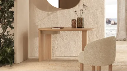 Scrittoio in rovere con cassetto di metallo Lymph Desk di Nature Design