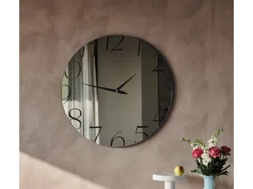 Specchio Orologio in cristallo specchiato serigrafato Moment di Cattelan Italia