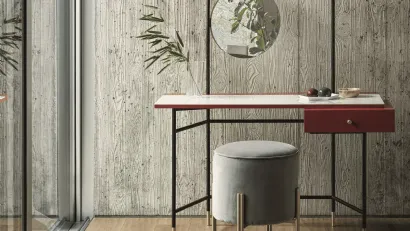 Pouf Puffoso in tessuto con struttura in acciaio laccato di Bontempi