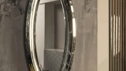 Specchio Aqua con cornice in cristallo specchiante di Riflessi
