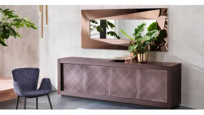 Specchio con cornice in acciaio modellato Diamond di Riflessi