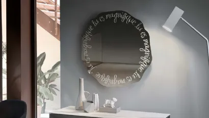 Specchio sagomato con serigrafia Magnifique di Riflessi