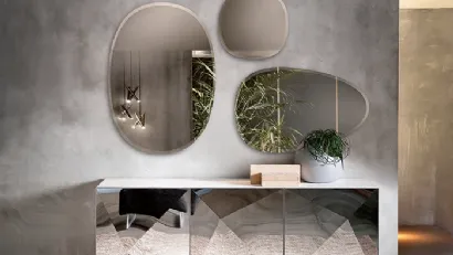 Specchio bronzato con cornice perimetrale con bisellatura Selfie di Riflessi