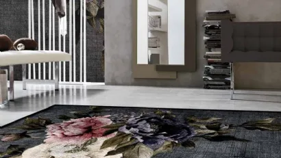 Tappeto Digit Fiammingo in cotone e poliestere con design floreale di Adriani e Rossi