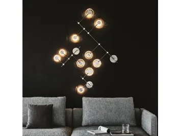 Lampada da parete in acciaio con paralumi in vetro Applique Circuit di Cattelan Italia