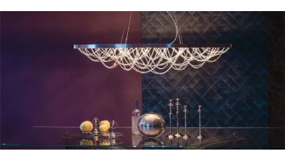 Lampada a sospensione composta da pendagliere in cristallo Cristal di Cattelan Italia