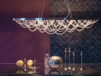 Lampada a sospensione composta da pendagliere in cristallo Cristal di Cattelan Italia