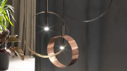 Lampada a sospensione Led Loop SS  in metallo verniciato di Riflessi