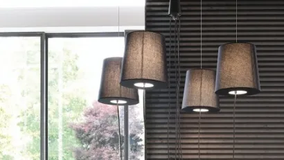 Lampada con paralumi in tessuto Spider di Adriani e Rossi