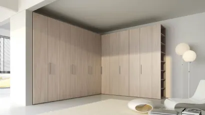 Armadio angolare con anta battente in legno 14D di Ferrimobili