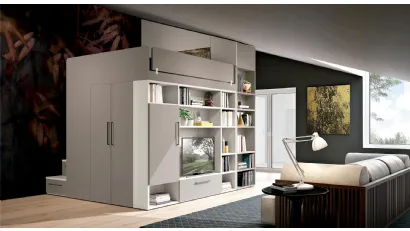 Cabina Armadio con soppalco Concept per Loft 18 di Ferrimobili