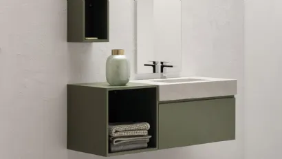 Mobile da Bagno in laccato opaco con vasca integrata in gres B-GO BG014 Compab