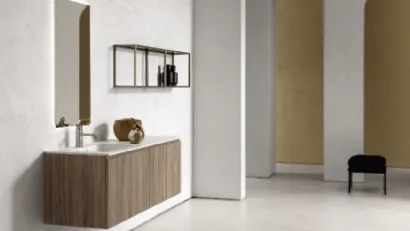 Mobile da Bagno sospeso in nobilitato effetto legno B-GO BG025 di Compab