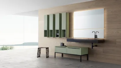 Mobile Bagno da terra in laccato sabbiato con lavabo integrato in gres K25 K HOUSE 53 di Compab