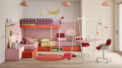 Cameretta con letto a castello Kids space 10 di Nidi