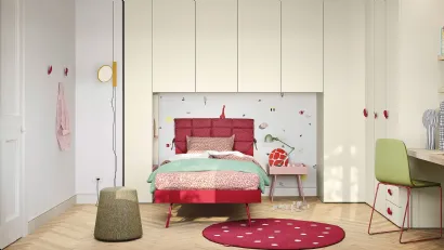 Cameretta a ponte Kids space 23 in melaminico di Nidi