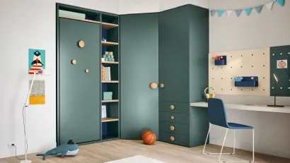 Cameretta componibile Kids space 28 in melaminico di Nidi