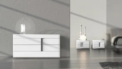 Gruppo Notte in laccato opaco bianco Prestige 02 di Voltan