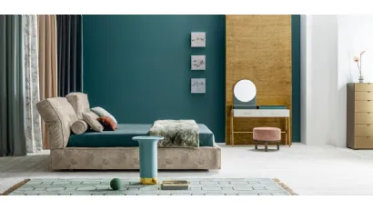 Letto con testiera regolabile in tessuto imbottito Academy Piuma Move di Twils