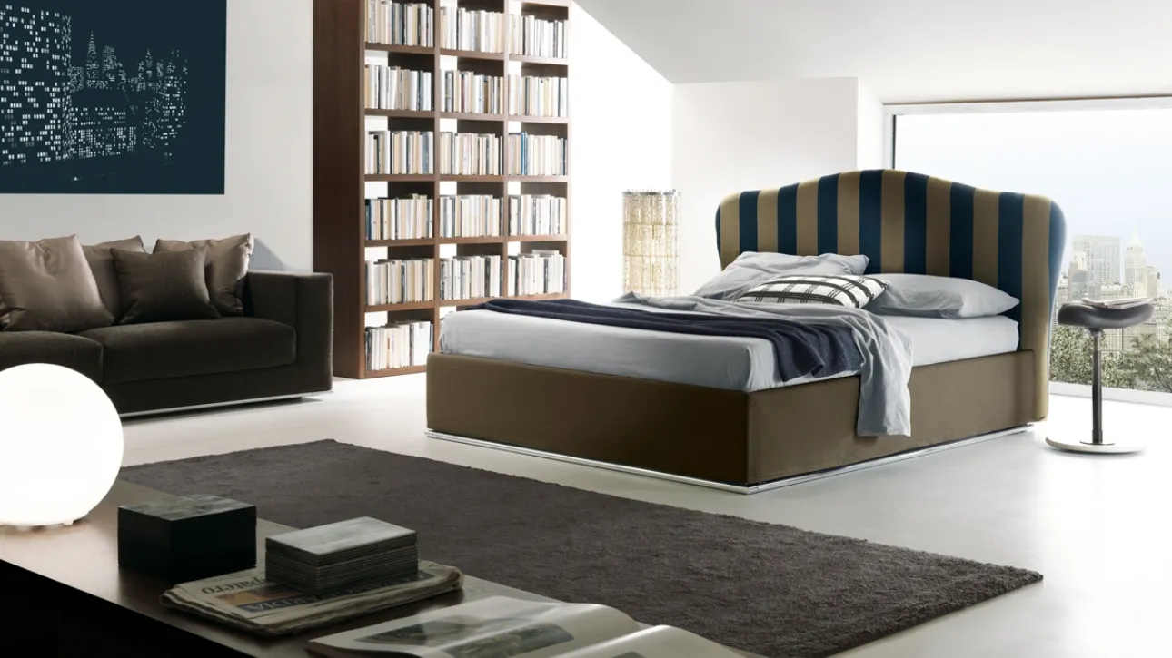 Letto con testiera sagomata e box contenitore Camilla di Ergogreen