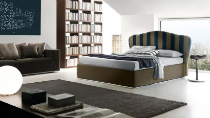 Letto con testiera sagomata e box contenitore Camilla di Ergogreen