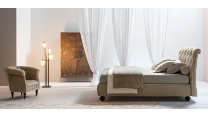 Letto matrimoniale con testiera trapuntata Dorian di Twils
