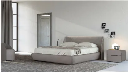 Letto con testiera in econabuk Eikon di Voltan