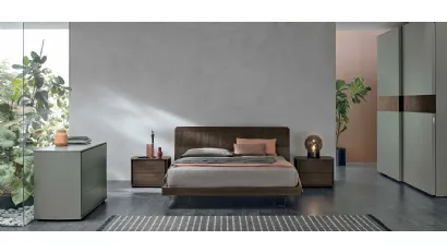 Letto in Rovere con decoro rigato Frame di Tomasella