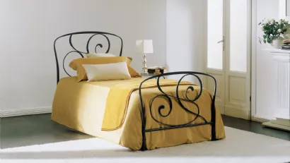 Letto singolo in ferro battuto con testiera Genziana di Bontempi