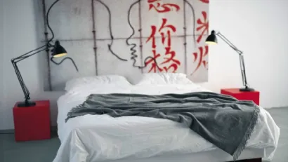Letto matrimoniale in tessuto Sommier Figi di Horm
